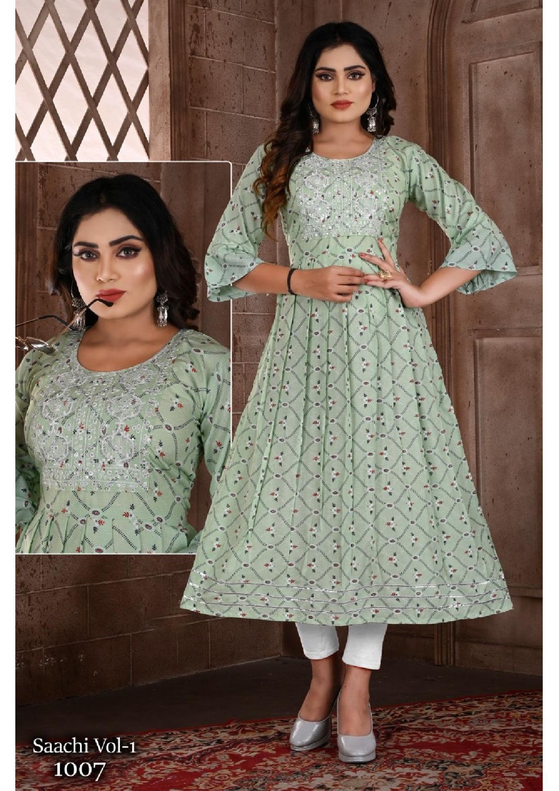 Beauty Saachi 1 Ethnic Wear Wholesale Anarkali Kurti Rayon Catalog
